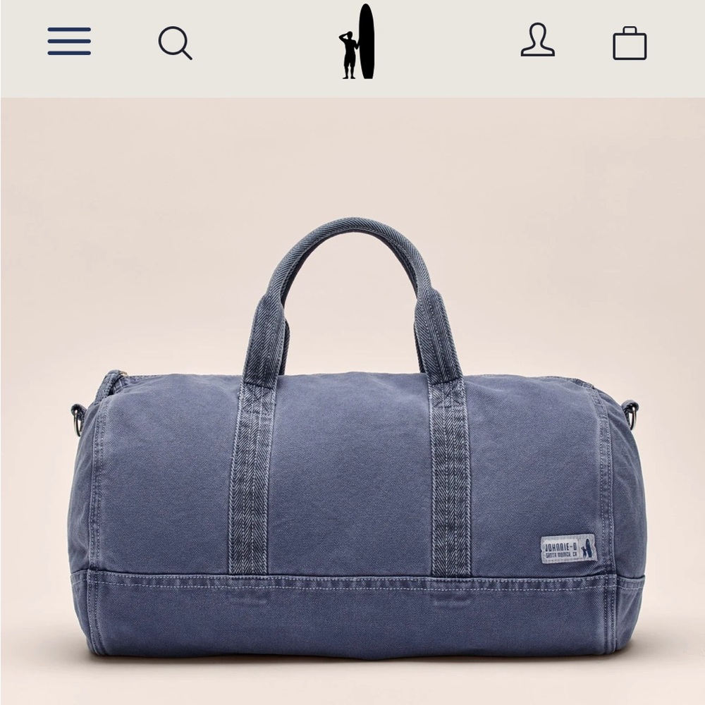Johnnie-O Blue Canvas Duffle Bag